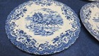 Vintage Johnson Brothers England  coaching Scenes Blue  Set 4 Bread Plates Euc 
