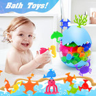 Suction Cup Bath Toys 27 Pcs Silicone Sensory Set For Kids Building And Creative
