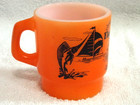 Vtg Anchor Hocking Orange Florida Milk Glass Souvenir Mug Cup