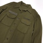 Vintage 1970   s Army Green Wool Shirt Heavy Mid Outer Layer Button Men s M Warm