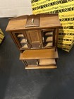 Concord Miniatures Dollhouse Wood Kitchen Hoosier Hutch Cabinet Oak Finish