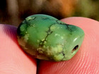 Antique Rare Very Old Tibetan Turquoise Bead - Beautiful Worn Patina 