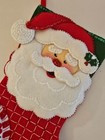 Vtg Bucilla 84819 Happy Santa Felt Applique Christmas Stocking Finished 18  Face