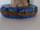 Vintage German Shepherd Alsatian Oval  Limoges Box Squirrel Clip