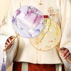 Handhelds Chinese Fan Classical Tassels Chinese Inks Painting Fan Florals Pat   