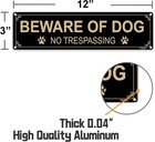 2-pack Beware Of Dog - No Trespassing Sign  12x3 12 X 3 X 0 04 Inches  Black 