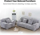 Stretch Thick Plush Sofa Covers 1 2 3 4 Seater Sofa Couch Slipcover Protector