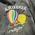 Vintage Albuquerque  the Big One  Bomber Jacket Black Snap Button Sz Xl