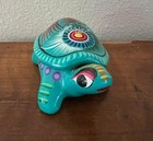 Hand-painted Turtle Figurine Jewelry Trinket Box Removable Lid Terracotta Cute 