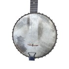 Antique Open Back 5 String Banjo Early 1900s Spun Over Rim Skin Head 30  Hooks