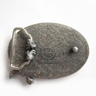 Silver Plated Western Rodeo Ropes Oval Blank Belt Buckle