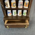 Wooden Thimble Display W  12 Porcelain Thimbles Household Product Ads Vtg 1980
