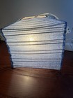 Chinese Rectangular Paper Lantern  Blue With Light And Cord    