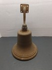 Nautical Hanging Bell Antique Style Brass Ship 6  With Wall Mounted Bracket     