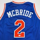 Autographed signed Miles Deuce Mcbride New York Blue Basketball Jersey Jsa Coa