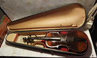  flamed vintage Hopf Violin Estate Found With Fancy Bone Bow Machine Tuners Case