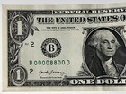 2017  1 One Dollar Bill Low fancy Serial   Binary 00008800 Lucky 8   s 6 Of A Kind