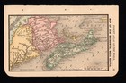 Tiny Antique Nova Scotia Canada Map New Brunswick Map 1885 Miniature Map  3291