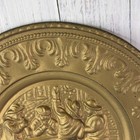Brass Wall Plaque Vintage Embossed 11 50in Plate Pub Tavern Scene Matte Finish