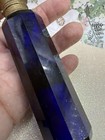 Victorian Rare Cobalt Blue Glass Laydown 2 Sided Perfume Bottle 10 Side Beveled 