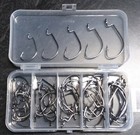 50ct Black Nickel Ewg Wide Gap Worm Hooks 3 0 2 0 1 0 1 2 Assorted 10 Ea  W box 