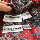 Vintage Alfred Dunner Skirt Set Women 12 Red Floral Paisley Long Sleeve Blouse