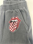 The Rolling Stones Womens Jogger Sweatpants Gray Graphic Logo Size Small S