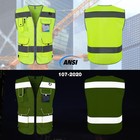Tccfcct High Visibility Vest 9 Pockets Hi Vis Reflective Safety Vest For Men