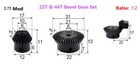 Motor Bevel Gear 0 5 0 8 1 1 5 2 3mod 90   1 2 Ratio Pairing Metal Bevel Gear Set