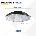 2 Pcs 40 Inch Dia Photography Umbrella Lighting With Silver Inner  Black