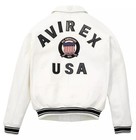 Share Men Avirex White Real Bomber American Flight Jacket Faux Leather Jacket Fo