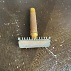 Antique Gillette Gold Tone Safety Razor Made In Usa Empty Vintage