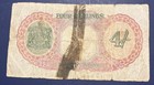 1947 4 Shillings Bahamas  vg Details  Tape 