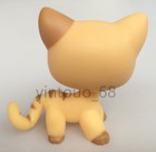 Rare Lps  886 Littlest Pet Shop Short Hair Cat Cream Stripe Kitty Diamond Eyes