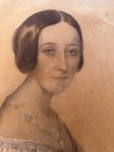 Antique Painting   A Victorian Portrait Of A Young Lady   Watercolor   Framed