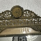 Mirrored Vanity Tray Cameo Handles Gilt Filigree Corners Celluloid Trim 16x11    V