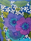New Vintage Linen Kitchen Dish Tea Towel Boho Mod Floral Purple Lamont Ireland