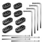 16pc Zinc Steel Exhaust Hangers Set  Rubber Muffler Hanger Alloy Steel  Zinc