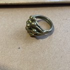Vintage Modernist Brutalist Brass Bronze Ring Mcm Sculpture Cluster Size 5