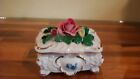 Dresden Porcelain Cigarette Ashtray Trinket 4  Decorative Floral Germany Vtg