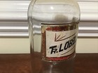 Antique Apothecary Jar Whitall Tatum With Glass Label Blown Glass Tr Lobelia