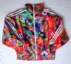 Adidas Floral Women s Full Zip Chopped Top Windbreaker Track Jacket New Sz Xl