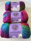 Lion Brand Landscapes Self Striping Yarn lot Of 3 Skeins apple Orchard  205ah
