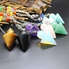 Chakra Pendulum Natural Crystal Beads Chain Arrow Reiki Dowsing Amulet Yoga Gift