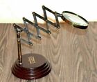 4 desktop Flexible Magnifying Glass Table Top Vintage Antique Brass Decorative
