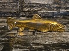 Vintage Riverside Brass Salmon Fish Figurine Paperweight Made In Canada Rare