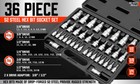 36pc Hex Bit Socket Set Allen Head High Torque Strengthened Sae Metric S2 Steel