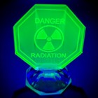Uranium Glass Figurine Vaseline Yellow Glass Small Statue Art Deco
