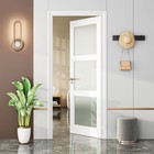 28  X 80  French Interior Door  3-lite Tempered Frosted Glass Slab Door White