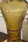 Vintage Amber Glass Genie Decanter Bottle Mid Century Modern Art Glass Vase